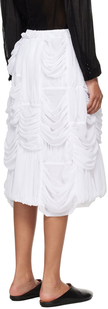 Kjol Comme des Garçons Comme des Garçons Ruched Midi Skirt Vit | RM-S016-051, 2