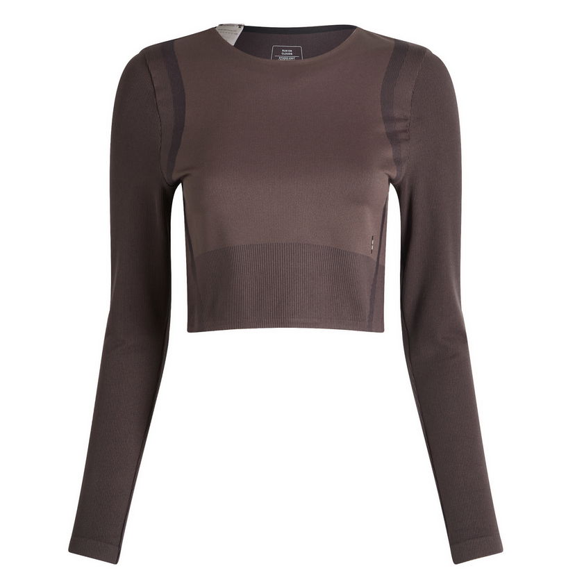 Crop top On Running Studio Knit Long Sleeve Crop Top Brun | 1WF10263573