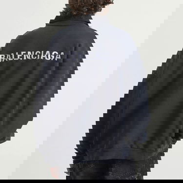 Sweatshirt Balenciaga Logo Layered Collar Sweatshirt Mörkblå | 850363-TTVJ2-1569, 3