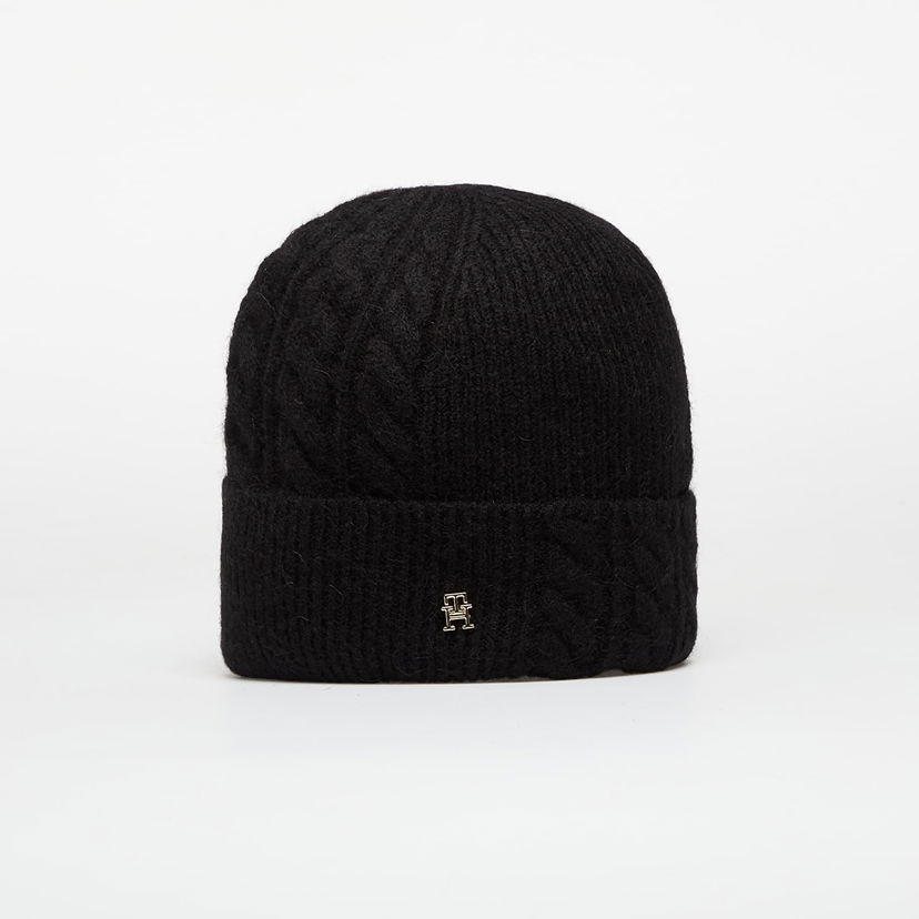 Mössa Tommy Hilfiger Tommy Hilfiger Elevated Chic Fluffy Beanie Svart | AW0AW17784 BDS