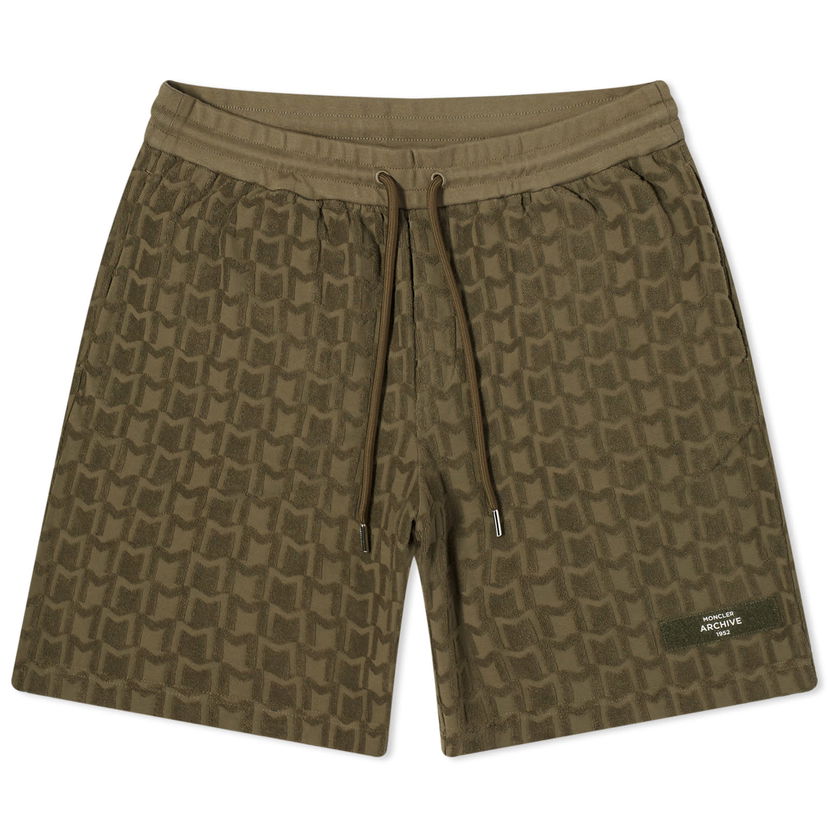 Shorts Moncler Towelling Monogram Short Grön | 8H000-14-89AI5-823