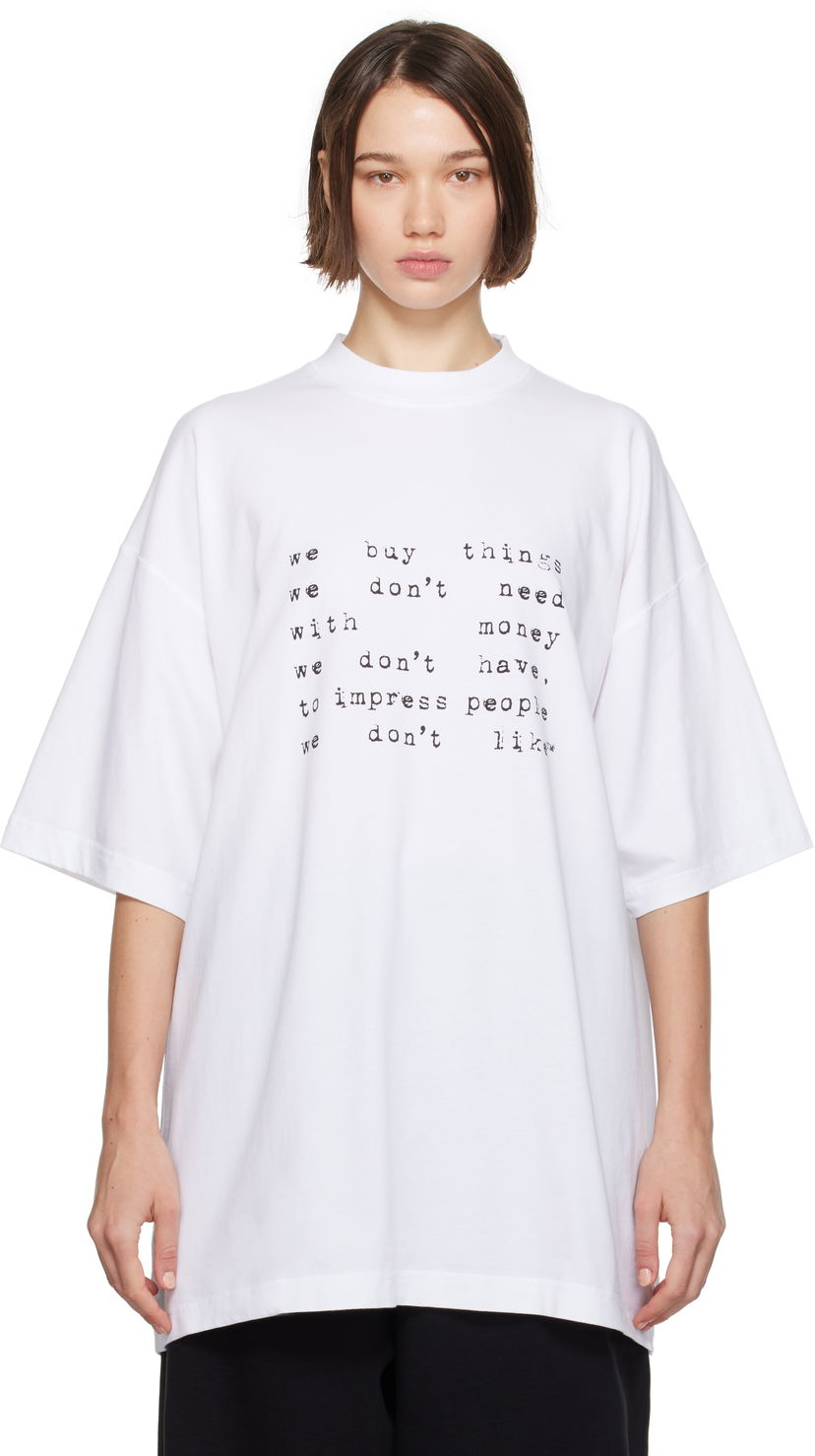 T-shirt VETEMENTS Oversized Print T-Shirt Vit | UA66TR625W