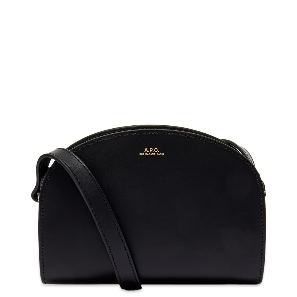 Axelväska A.P.C. Demi Lune Mini Shoulder Bag Svart | PXAWV-F61392-LZZ, 0