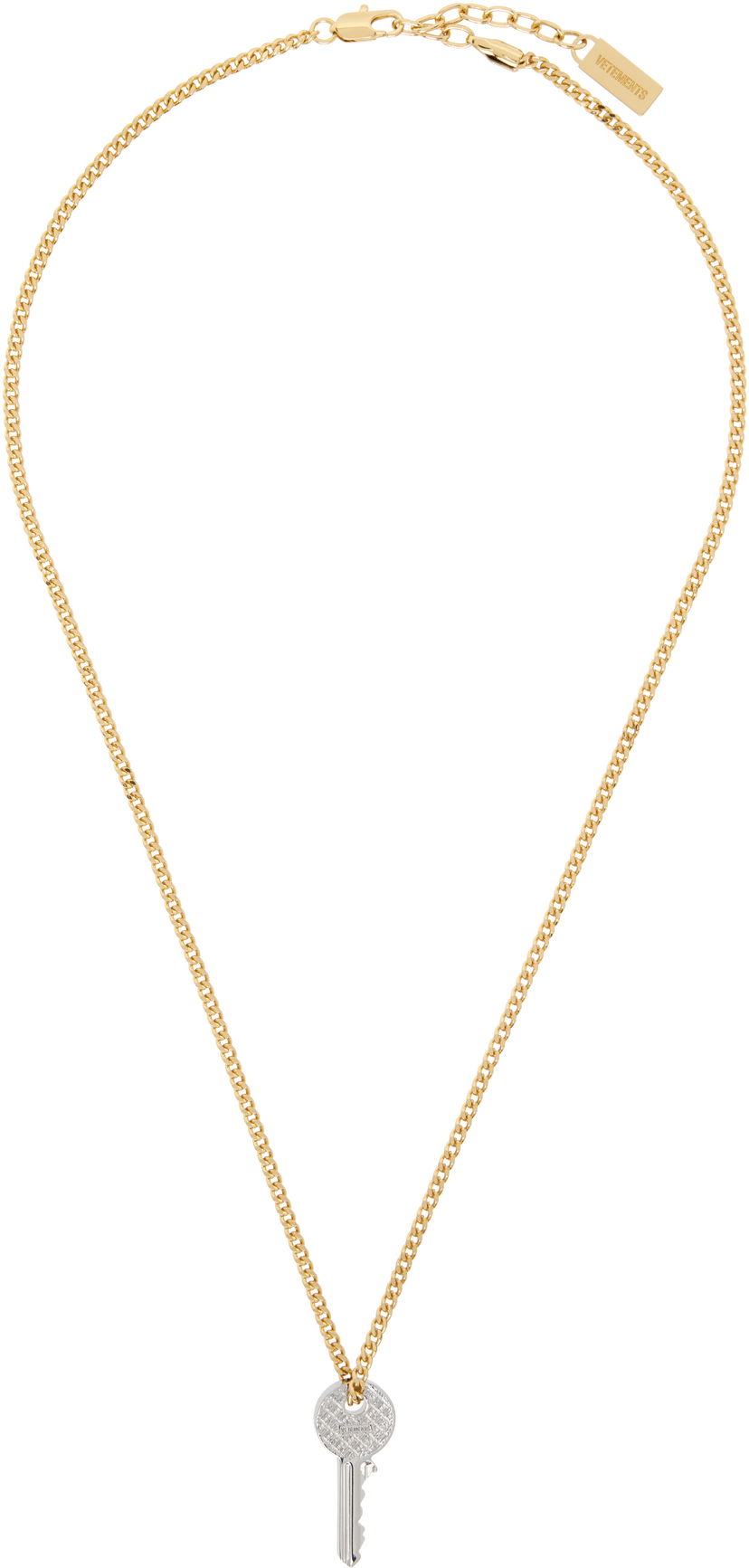 Halsband VETEMENTS Vetements Gold-Tone Curb Chain Key Pendant Necklace Metallisk | UH76NE760SG