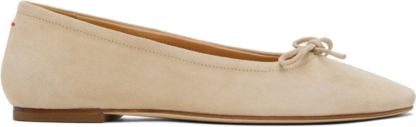 Kläder Aeyde Aeyde Delfina Suede Ballerina Flats Beige | A11-FL-MNLR08FL17-SS25-957-017