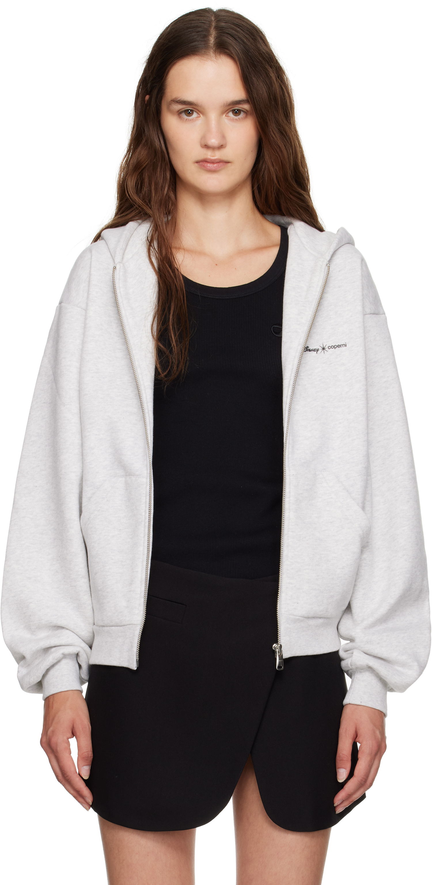 Sweatshirt Coperni Disney Crown Zip Up Hoodie Grå | DJS163F5035, 0