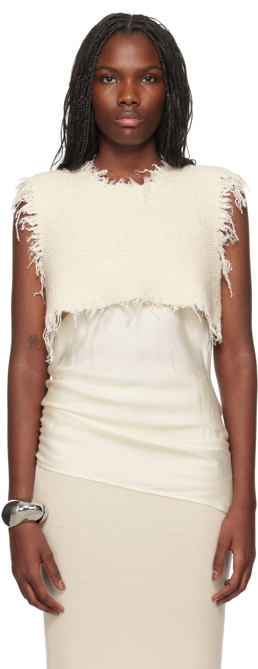 Linne Jil Sander Knit & Slit Tank Top & Camisole Set Vit | J03FV0113_JTN371