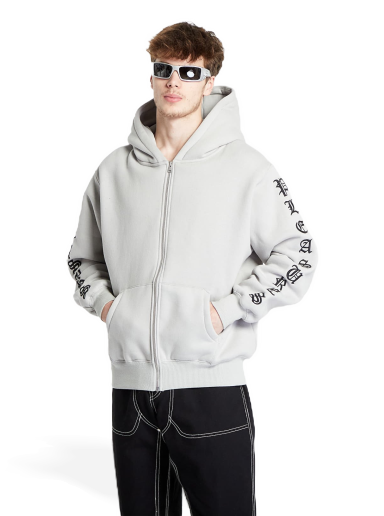 Sweatshirt Pleasures Zip Up Hoodie Vit | P23W038 GREY