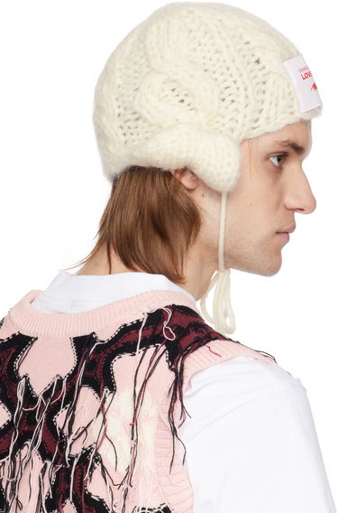 Mössa Charles Jeffrey Loverboy Charles Jeffrey LOVERBOY Chunky Aviator Beanie with Earflaps Vit | 54130201, 2