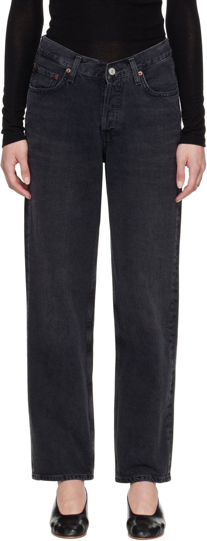 Jeans AGOLDE AGOLDE V-Waist Baggy Jeans Svart | A208-1157