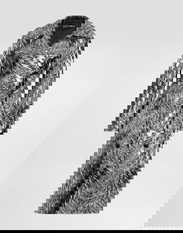 Trenchcoat Dolce & Gabbana Dolce & Gabbana Fur-Print Coated Satin Trench Coat Flerfärgad | F0W2DTFSUBJHI3VQ, 0