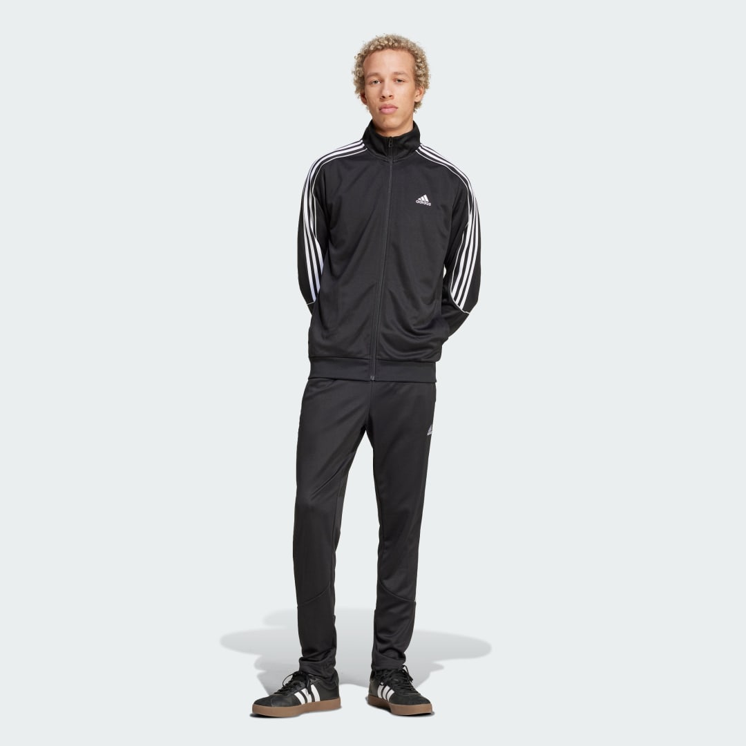 Träningsoverall adidas Performance 3-Stripes Doubleknit Track Suit Svart | IX1277, 0