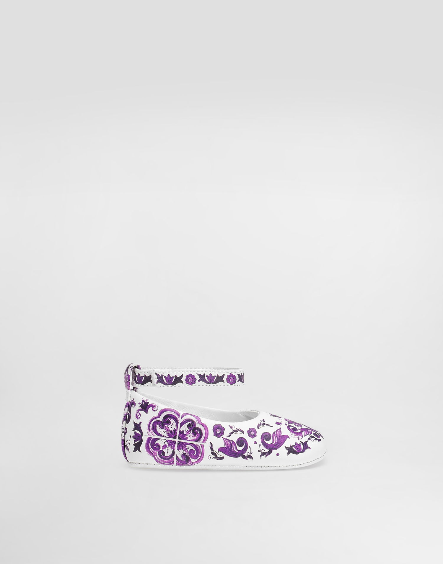 Sneakers och skor Dolce & Gabbana Dolce & Gabbana Majolica-print Nappa Leather Ballet Flats Vit | DK0065AC513I03TN, 0