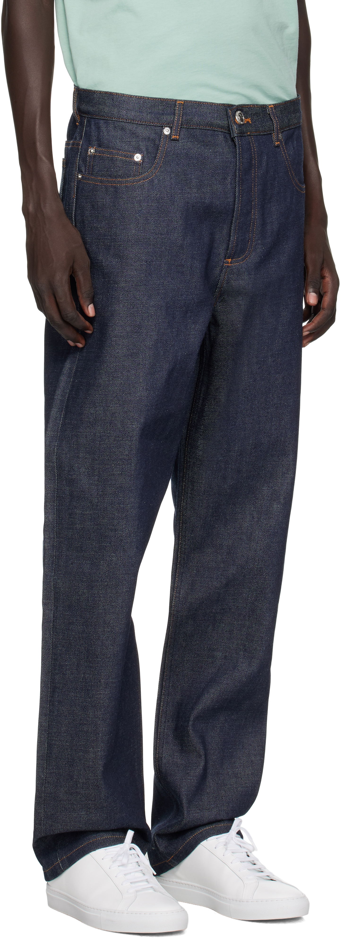 Jeans A.P.C. Fairfax Indigo Relaxed Fit Jeans Blå | CODBS-M09156, 1