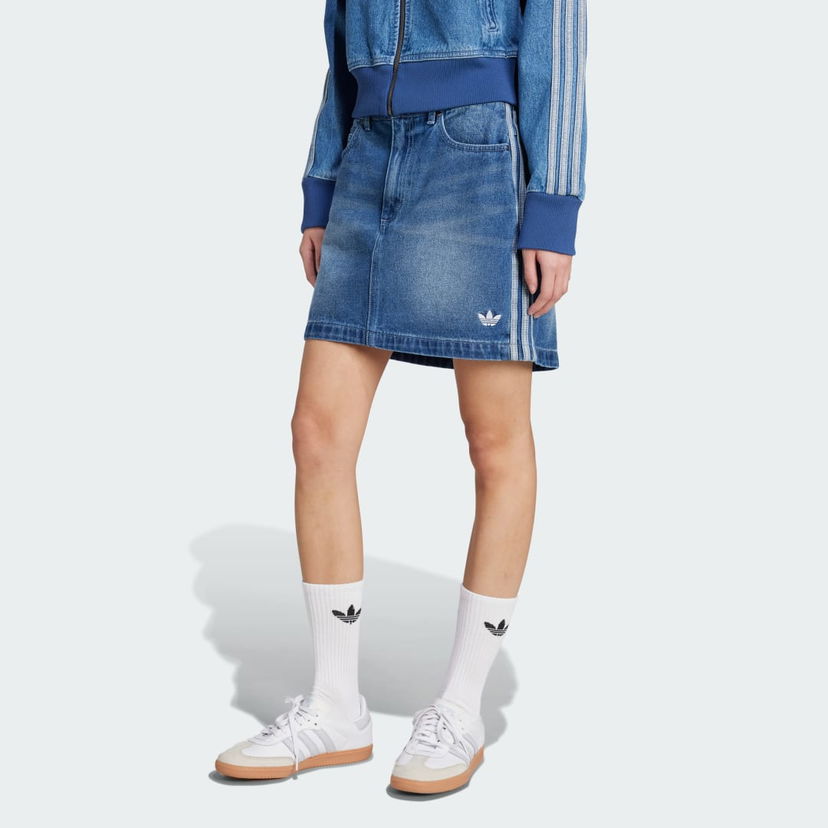 Kjol adidas Performance Adicolor Denim Mini Skirt Blå | JW2649