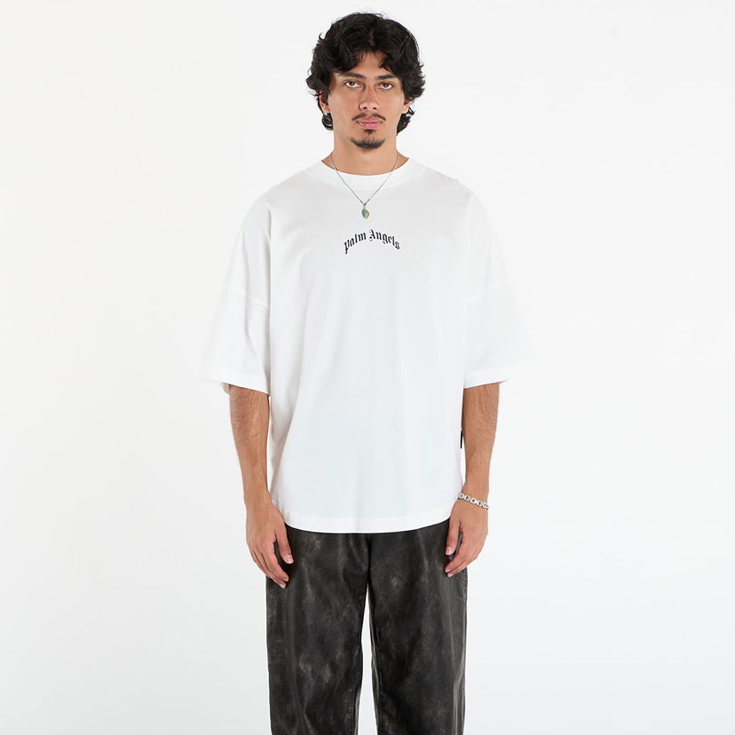 T-shirt Palm Angels Palm Angels Back Curved Logo Over Tee Vit | PMAA10BF25JER0010310