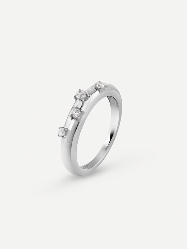Ringa GUESS Silver Ring With Stones Metallisk | JSBR04542JW, 0