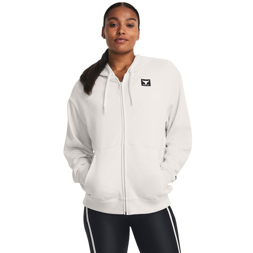 Sweatshirt Under Armour Pjt Rck Hw Terry Fz Os White Clay Vit | 1382176-114