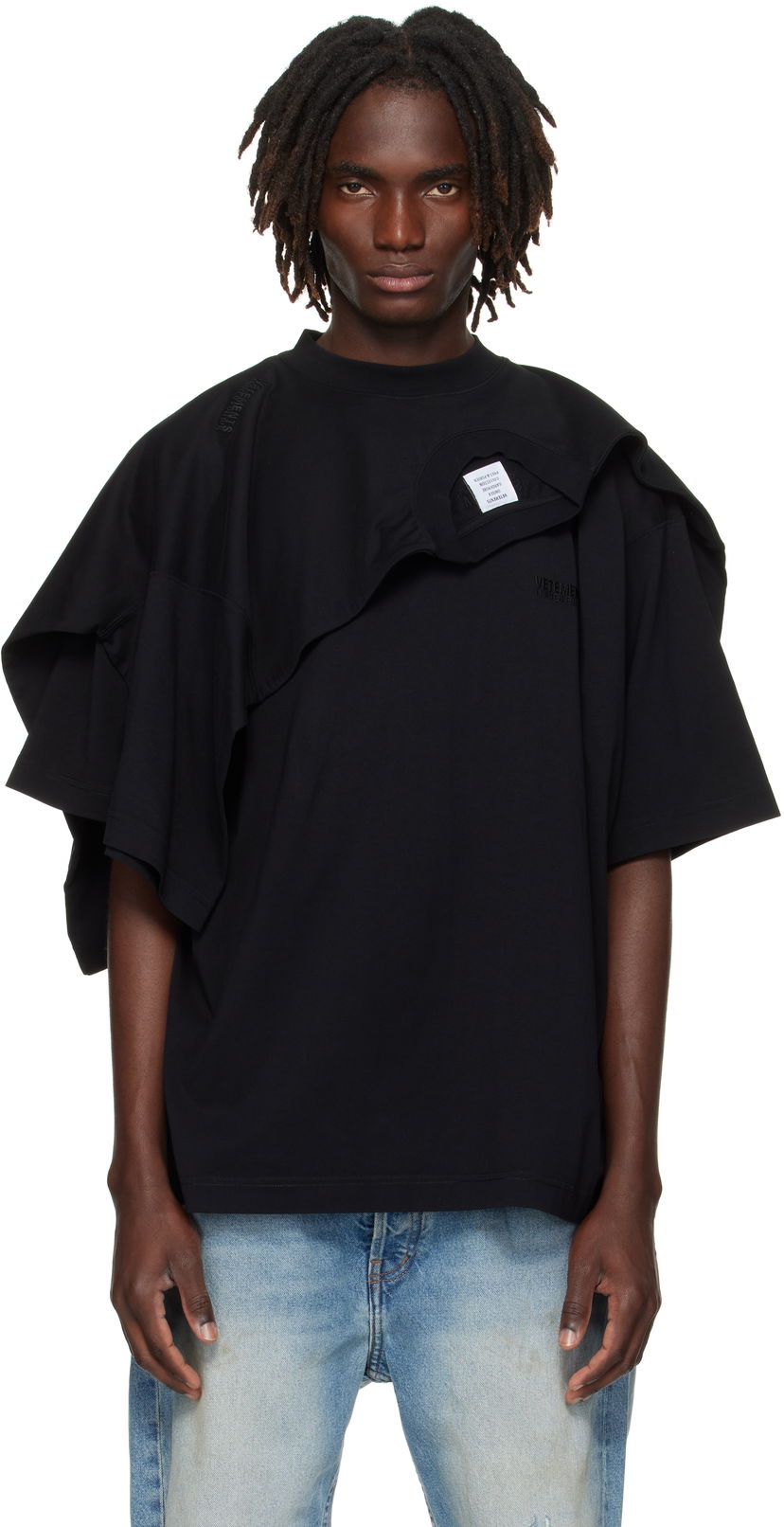 T-shirt VETEMENTS VETEMENTS Double Layered T-Shirt Svart | UH76TR400B