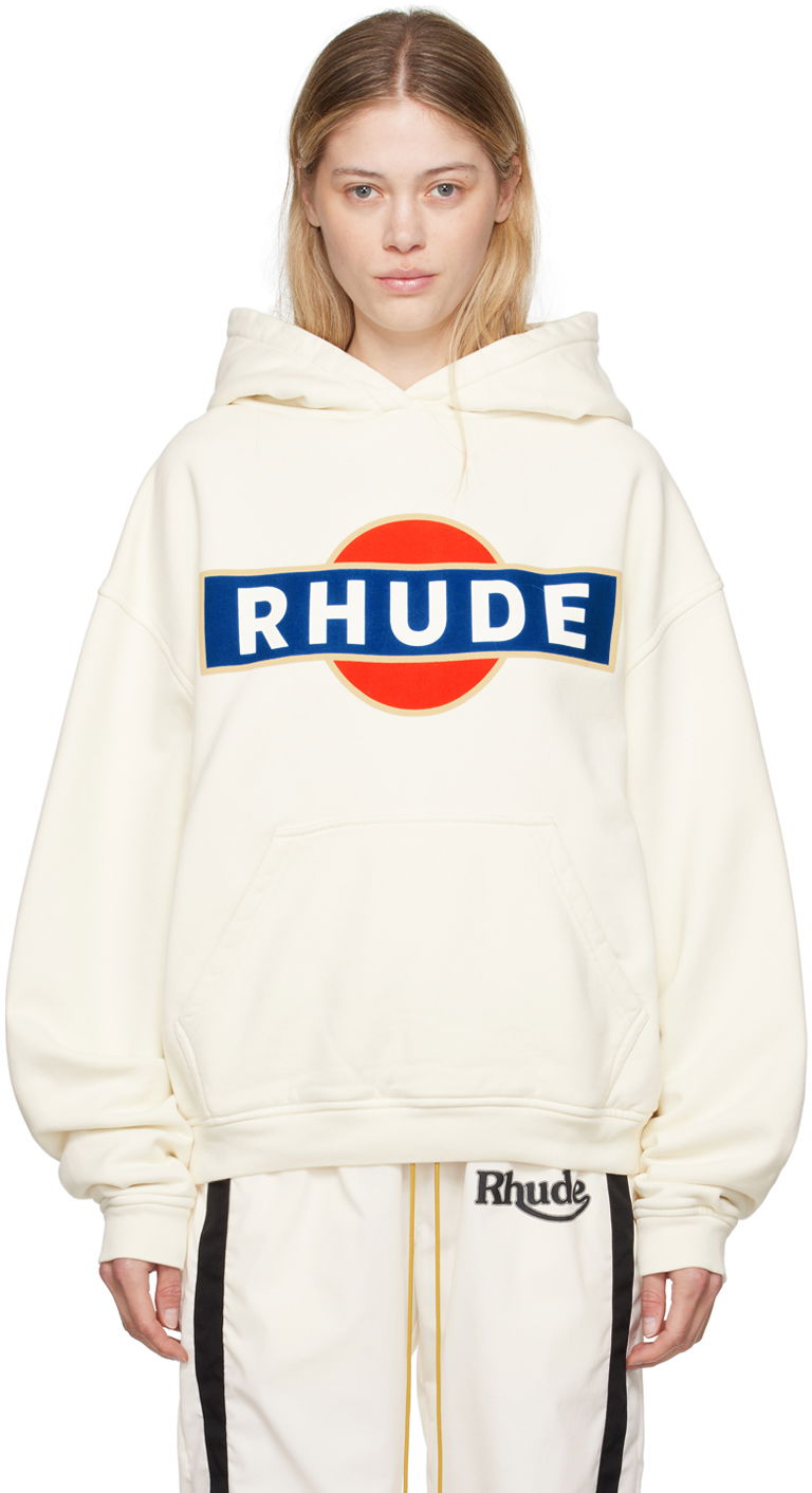 Sweatshirt Rhude Vintage Racer Hoodie Vit | RHPF24HO02012