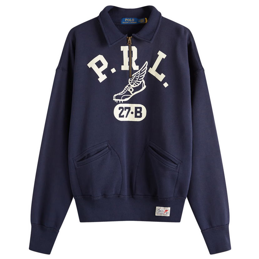 Sweatshirt Polo by Ralph Lauren Ralph Lauren PRL Run Club Half Zip Sweatshirt, Size Large Mörkblå | 710964985001