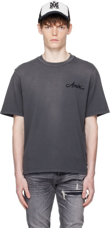 T-shirt AMIRI AMIRI Bleach Bandana Patch T-Shirt Grå | AMJYTE1197, 0