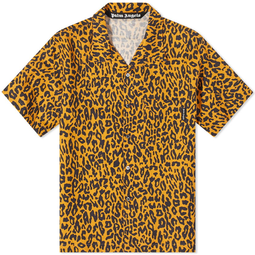 Skjorta Palm Angels Leopard Vacation Shirt Gul | PMGG005S24FAB0022010