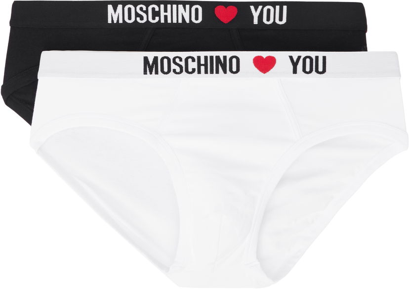 Trosor Moschino Moschino 'My Valentine' Two-Pack Briefs Vit | 251V11310 4402 1555