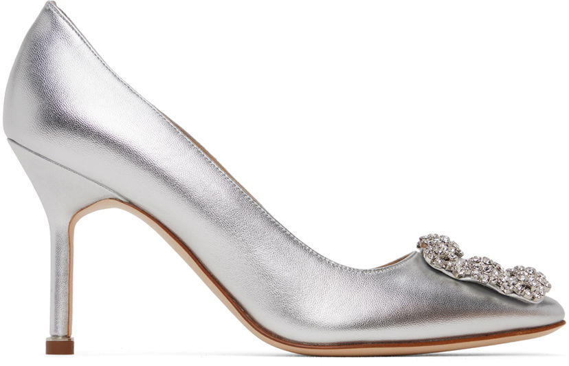 Tillbehör Manolo Blahnik Manolo Blahnik Hangisi Pumps with Jewel Buckle Metallisk | 223-1475