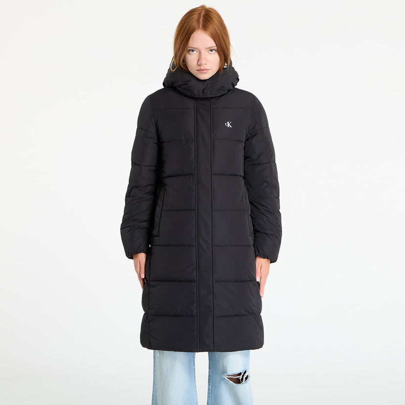 Pufferjacka CALVIN KLEIN Calvin Klein Jeans Monologo Long Puffer Jacket Svart | LV047D512G UB1