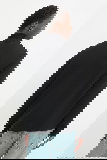 Sweater Samsoe Samsoe High-Neck Full-Zip Knit Cardigan SANIKLAS Svart | M24300028, 2