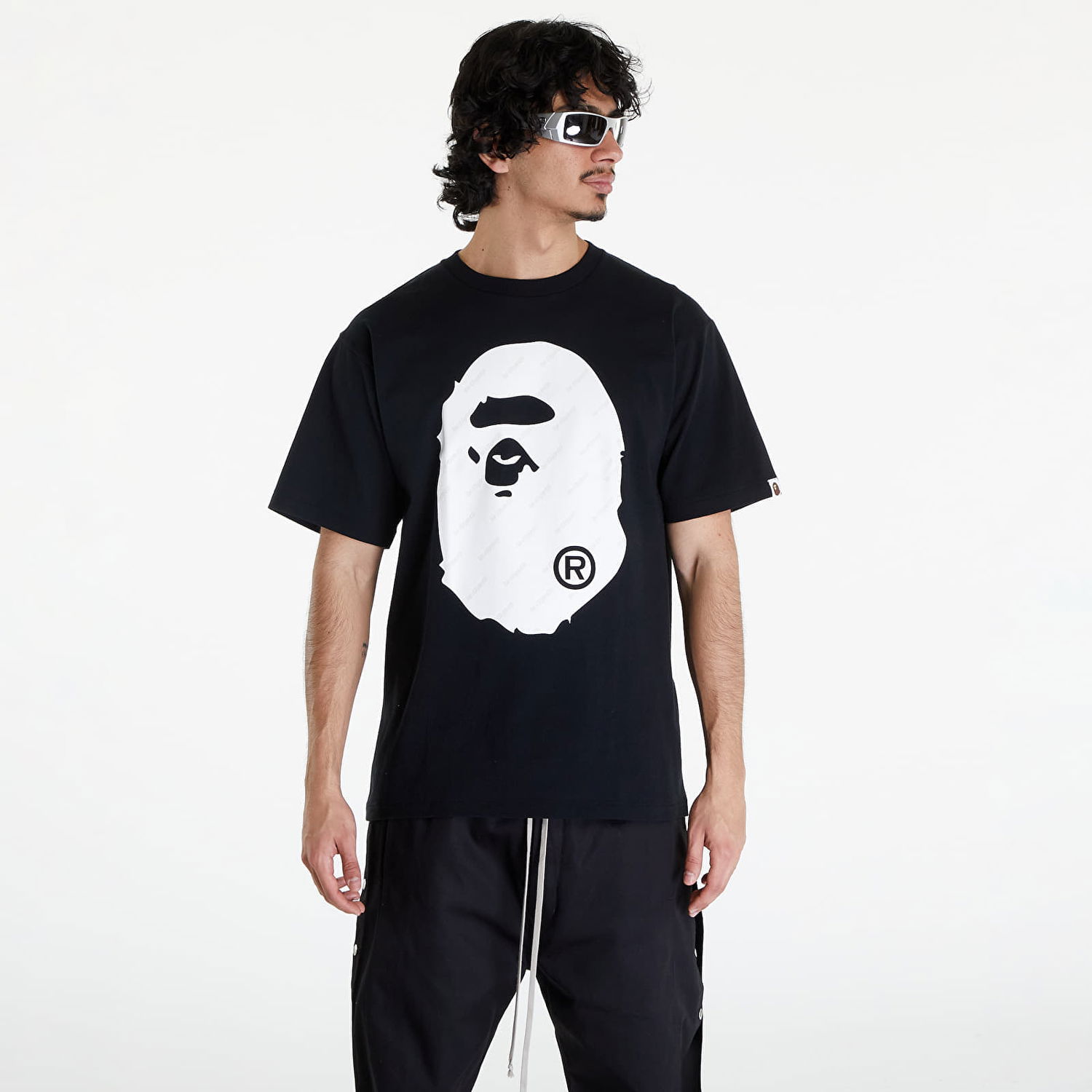 T-shirt BAPE A BATHING APE Bape Hexagram Big Ape Head Tee Black Svart | 001TEK301034M BLK, 0
