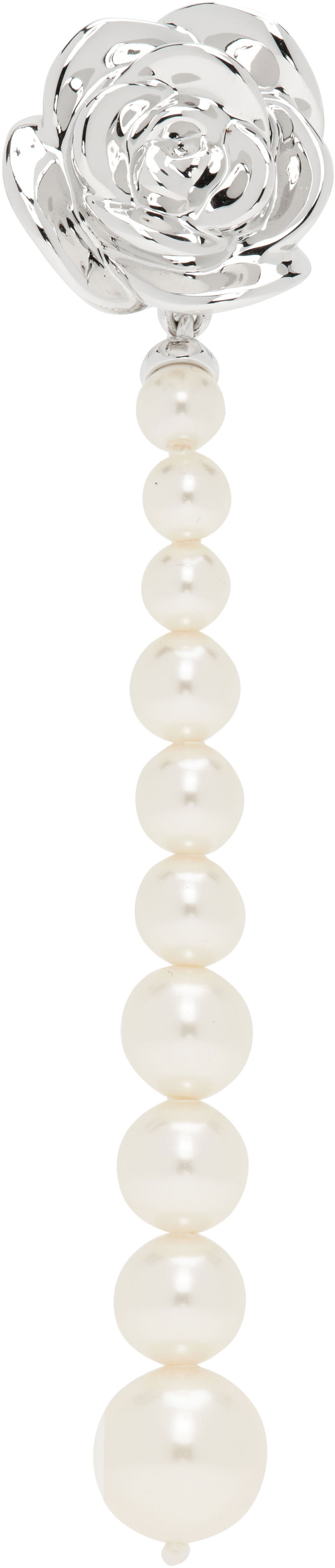 Örhängen SHUSHU/TONG YVMIN Edition Pearl String Rose Single Earring Vit | 22318SLV00DN