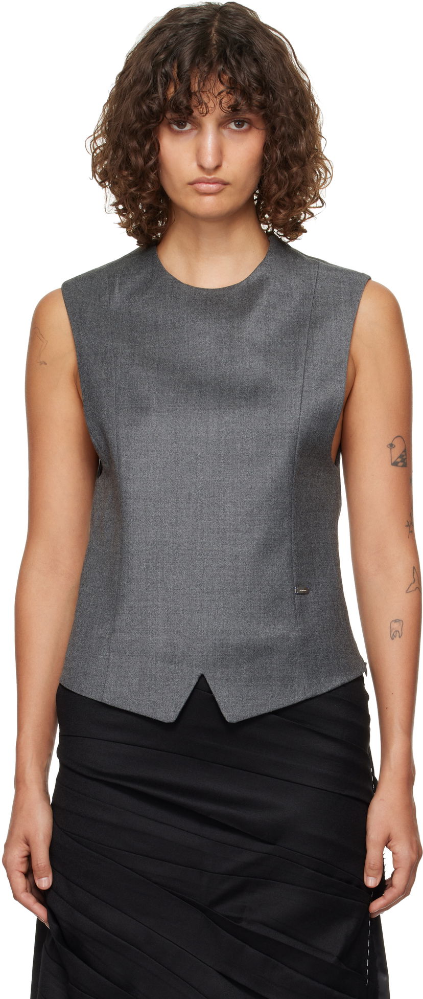 Linne ADER ERROR Fitted Vest Top Grå | BN01FWVE0101GR