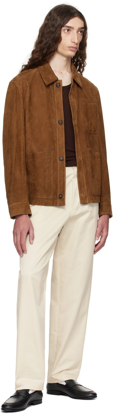 Byxor BOSS Relaxed-Fit Cotton Twill Trousers Vit | 50546924, 3