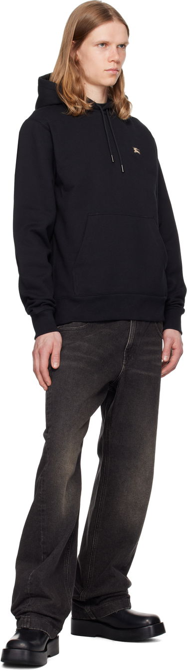 Sweatshirt Burberry Burberry Knight Stamp Cotton Hoodie Svart | 8112807, 3