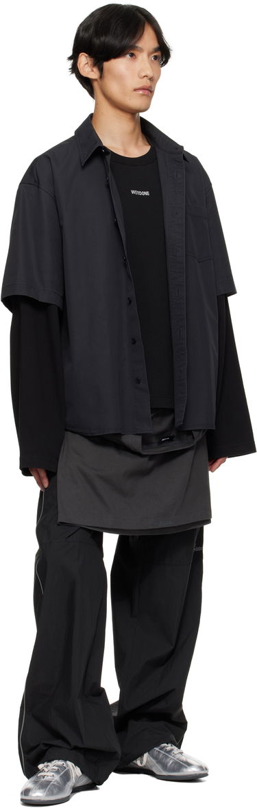 Skjorta We11done We11done Logo Long-Sleeved Layered Shirt Svart | WD-SH2-25-180-U-CH, 3