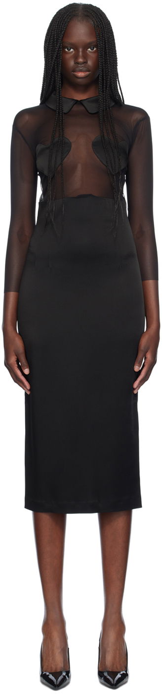 Klä Blumarine Heart Detail Midi Dress Svart | A444A212A