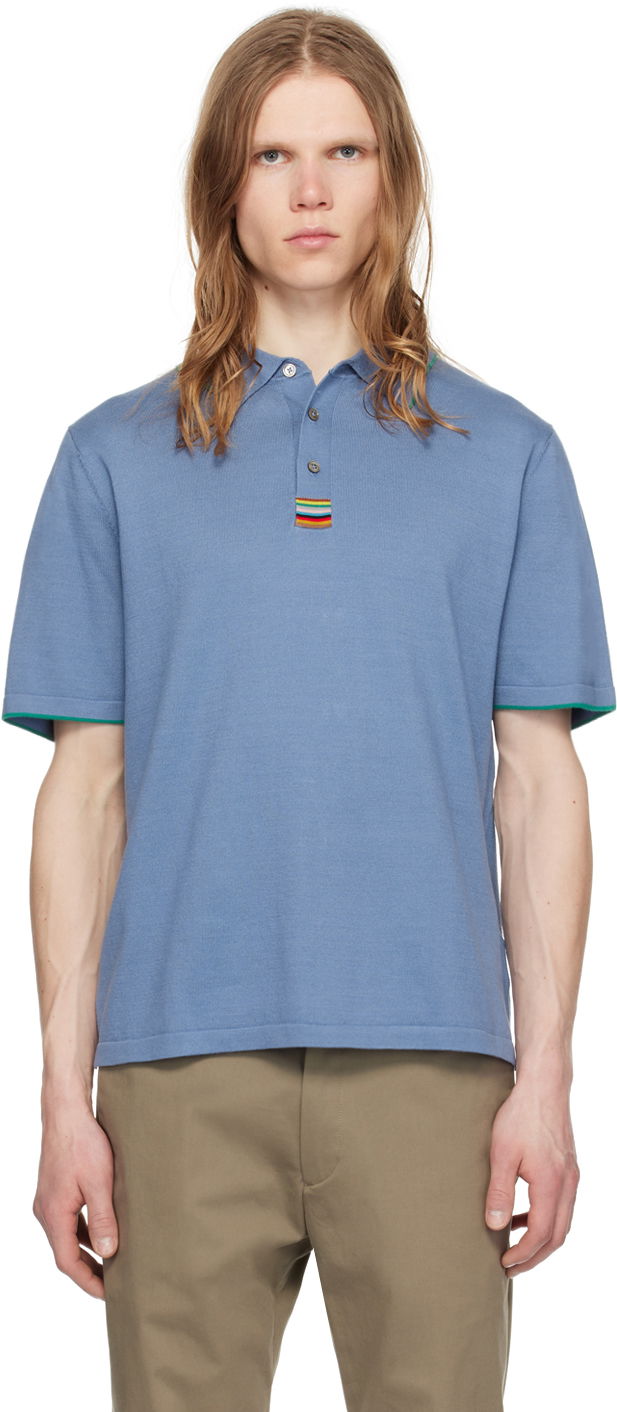 Polotröja Paul Smith Paul Smith Knit Polo Blå | M1R-628Y-M02309-44