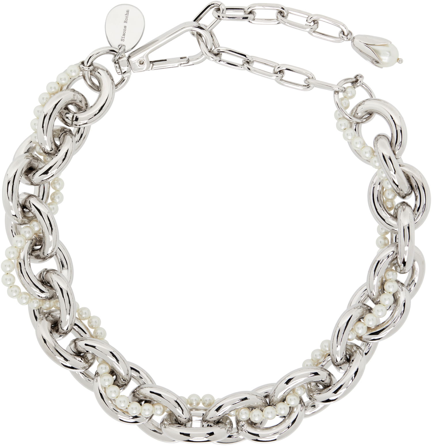 Halsband Simone Rocha Pearl & Chain Choker Necklace Metallisk | NKS94 0904, 0