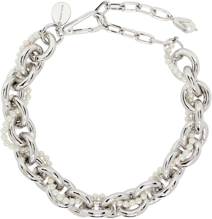 Halsband Simone Rocha Pearl & Chain Choker Necklace Metallisk | NKS94 0904