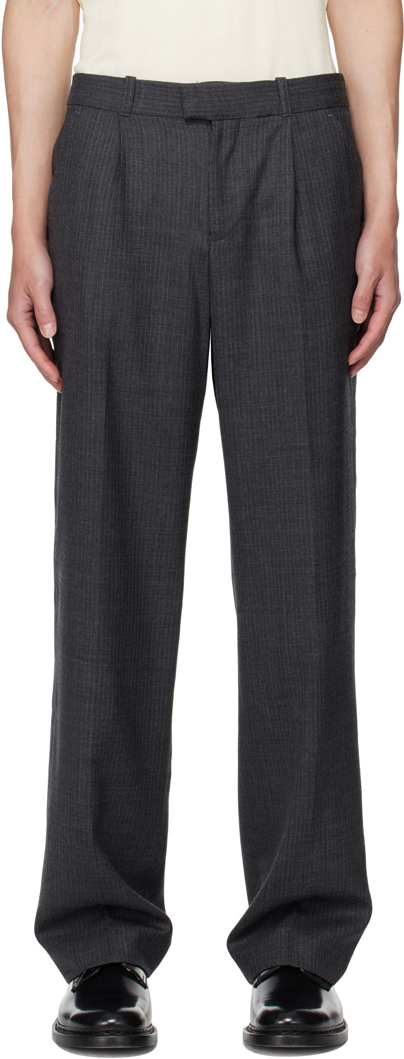 Byxor OUR LEGACY OUR LEGACY Pinstripe Slacks Grå | M4254SS