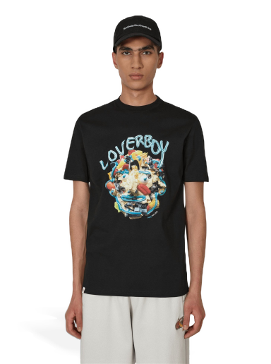 T-shirt Charles Jeffrey Loverboy Face T-Shirt Svart | CJLAW22FT BLACK