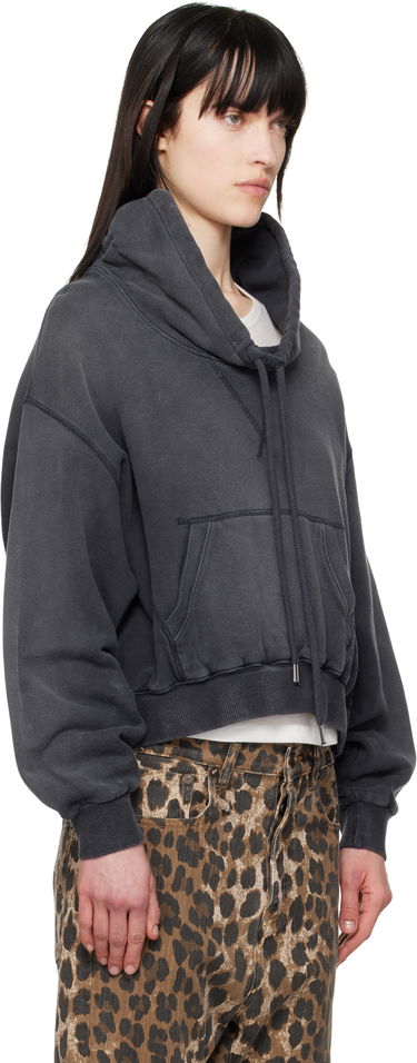 Sweatshirt R13 R13 Balloon Popover Cropped Hoodie Grå | R13WK255-001BG, 1