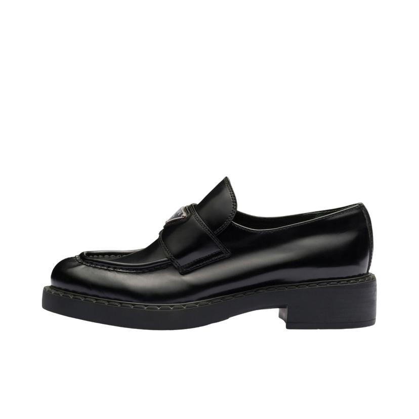 Sneakers och skor Prada Chocolate 50mm Loafer Black Brushed Leather Brun | 1D246M_ULS_F0002_F_B050