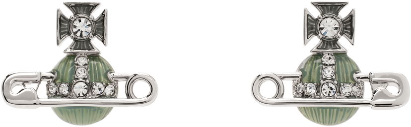 Örhängen Vivienne Westwood Vivienne Westwood Kitty Orb and Safety Pin Earrings Grön | 6201033P-02P574-