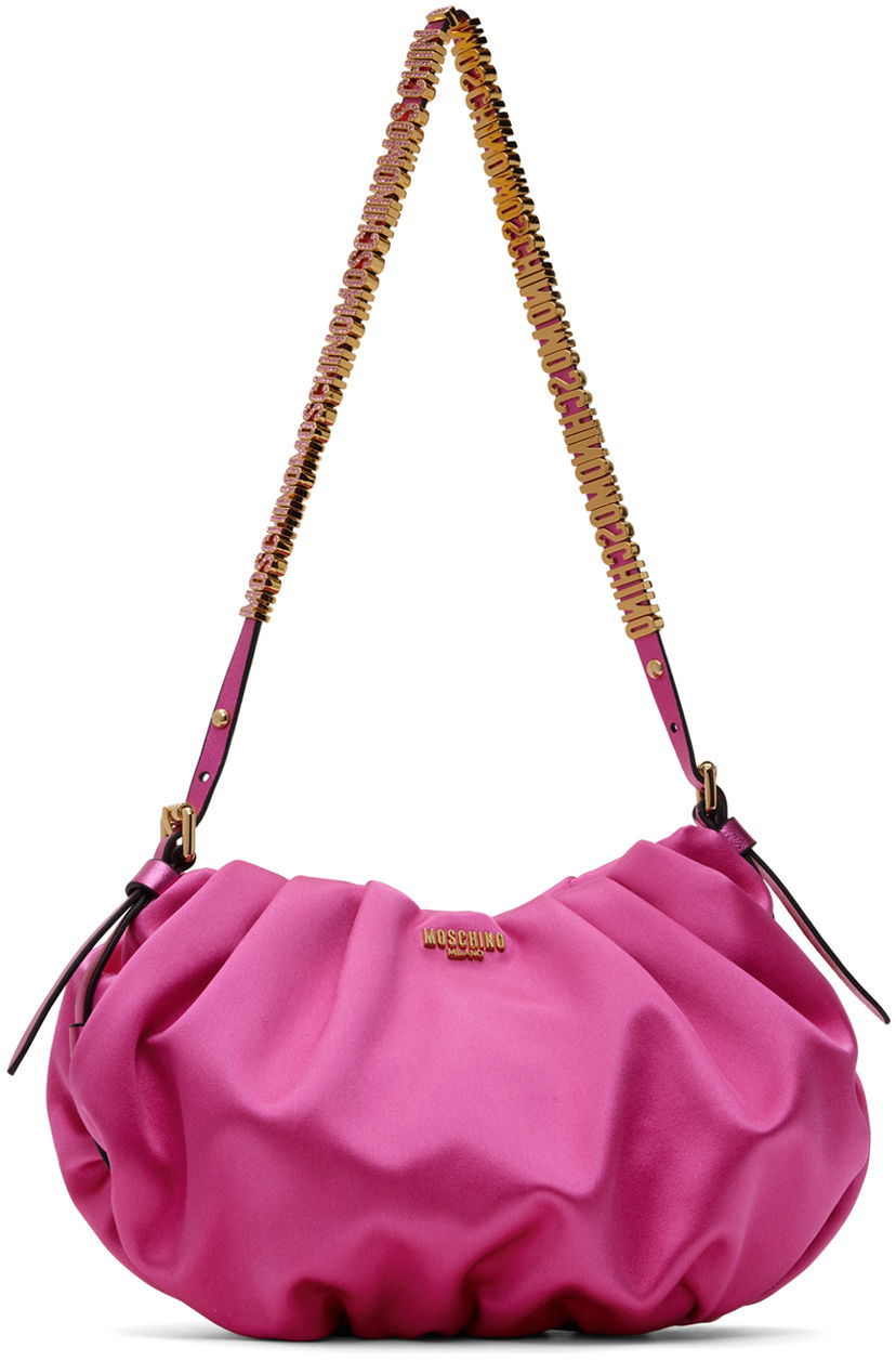 Handväska Moschino Mini Lettering Shoulder Bag Rosa | 7523 8220 A1199