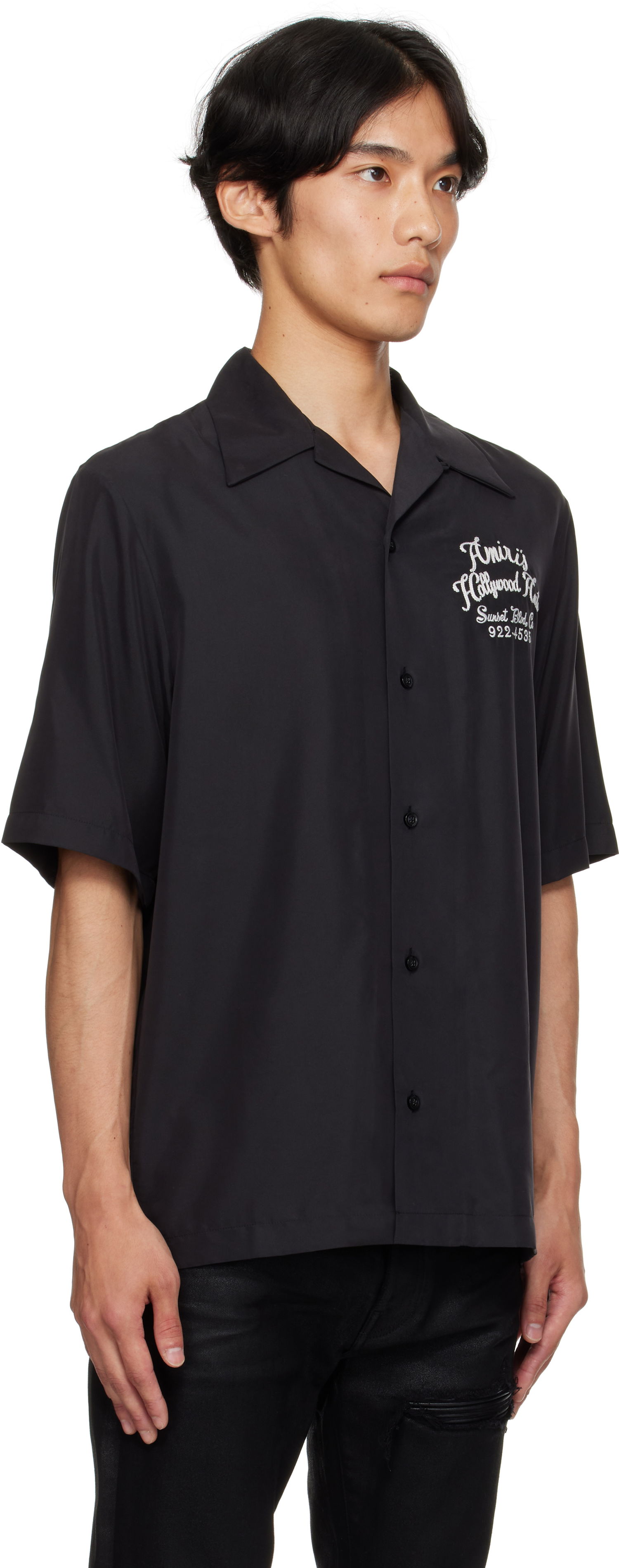 Skjorta AMIRI AMIRI 'Hollywood Auto' Bowling Shirt Svart | AMSTCA1166, 1