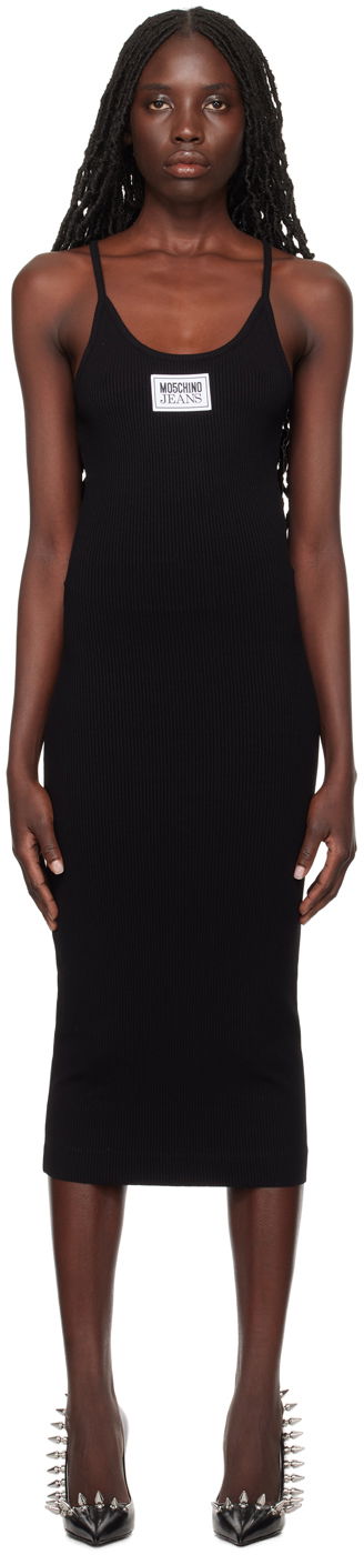 Klä Moschino Moschino Jeans Patch Midi Dress Svart | 0417 3259