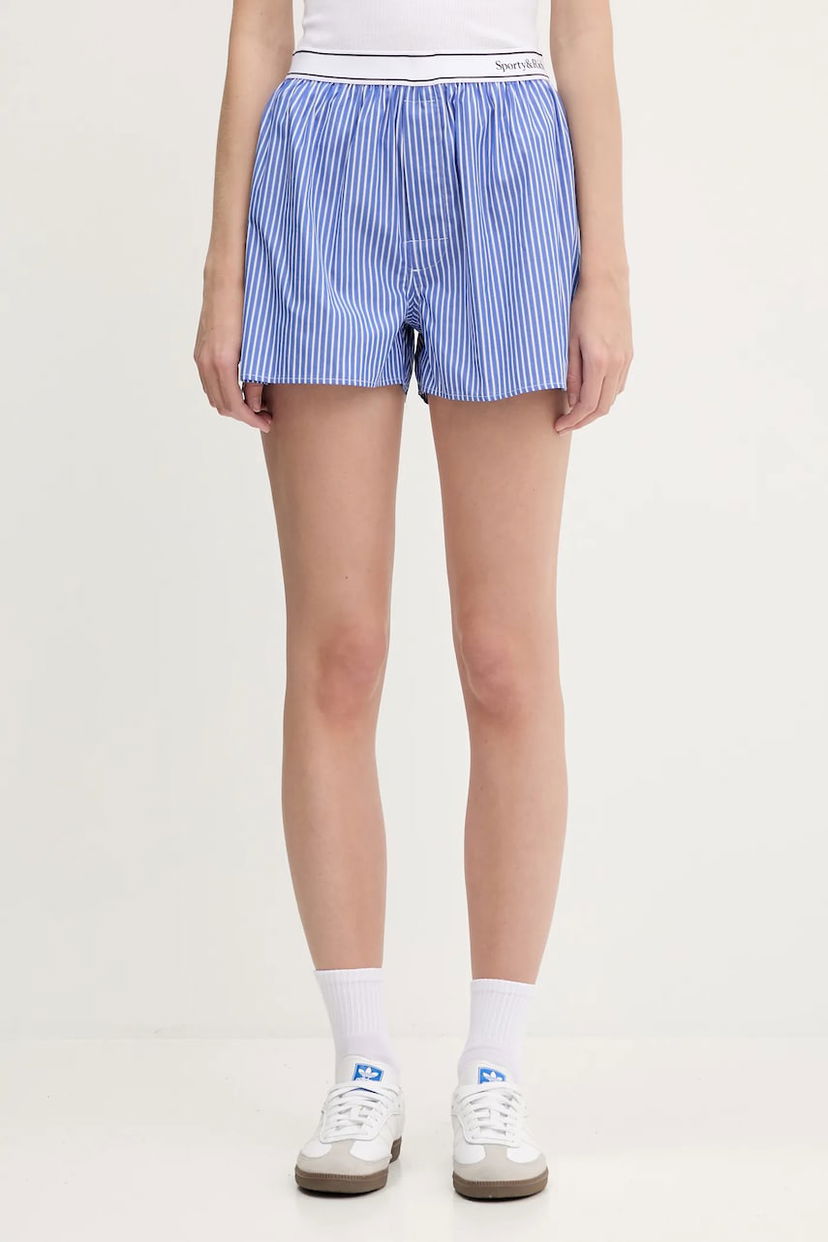 Shorts Sporty & Rich Sporty & Rich Serif Logo High Waist Shorts Blå | SH015612300ST02